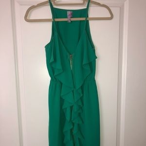 Francescas Green Ruffled Dress